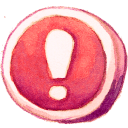 Icone important (point d'exclamation entouré d'un rond rouge)
